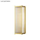 GobekUsa Modern Translucent Crystal Cuboid Wall Sconce Light, Gold Surface, 12"/19.5" Wide