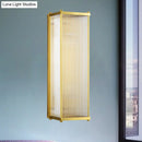 GobekUsa Modern Translucent Crystal Cuboid Wall Sconce Light, Gold Surface, 12"/19.5" Wide