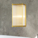 GobekUsa Modern Translucent Crystal Cuboid Wall Sconce Light, Gold Surface, 12"/19.5" Wide