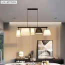GobekUsa Trapezoid Fabric Hanging Lamp - 3/5 Black and White Lights - Contemporary Island Light Kit
