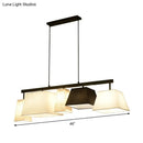 GobekUsa Trapezoid Fabric Hanging Lamp - 3/5 Black and White Lights - Contemporary Island Light Kit