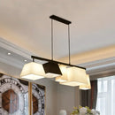 GobekUsa Trapezoid Fabric Hanging Lamp - 3/5 Black and White Lights - Contemporary Island Light Kit