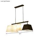 GobekUsa Trapezoid Fabric Hanging Lamp - 3/5 Black and White Lights - Contemporary Island Light Kit