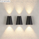 GobekUsa Modern Trapezoid LED Wall Sconce in Black - Metallic Garden Wall Light