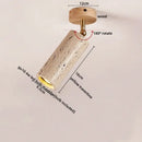 GobekUsa LED Ceiling Lamp Natural Yellow Travertine Walnut Wood Ceiling Lights