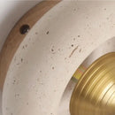 GobekUsa LED Ceiling Lamp Natural Yellow Travertine Walnut Wood Ceiling Lights