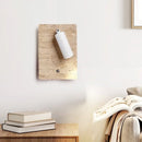 GobekUsa LED Wall Light Fixtures Bedroom Modern Button Switch Yellow Travertine White Iron Bedside Lamp
