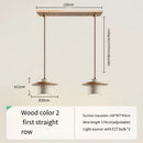 Modern Travertine Stone Pendant Light With Walnut Accent