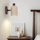 GobekUsa LED Wall Light Fixture Up Down Rotate Pull Chain Switch Yellow Travertine Wood