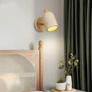 GobekUsa LED Wall Light Fixture Up Down Rotate Pull Chain Switch Yellow Travertine Wood