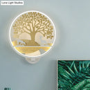 GobekUsa Modern LED Tree Wall Lamp-Metal Mounted, Black/White, Bedside Mural Light with Warm/White Glow