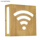 GobekUsa Modern LED Wood Square Wall Sconce: Beige Bedside Light with Cute Pattern