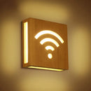 GobekUsa Modern Art Deco LED Wall Sconce - Square Flush Mount Wooden Corridor Light Fixture