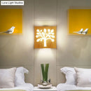 GobekUsa Modern Art Deco LED Wall Sconce - Square Flush Mount Wooden Corridor Light Fixture
