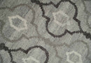 Modern Trellis Channel 6x8 Silver and Brown Natural Wool Hand Woven Rug | HL4