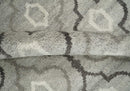 Modern Trellis Channel 6x8 Silver and Brown Natural Wool Hand Woven Rug | HL4