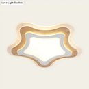 GobekUsa Kids Room LED Flush Mount with Creative Acrylic Light and Nautical Theme in Wood Finish - Flush Ceiling Light