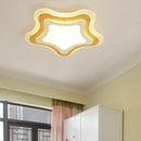 GobekUsa Kids Room LED Flush Mount with Creative Acrylic Light and Nautical Theme in Wood Finish - Flush Ceiling Light