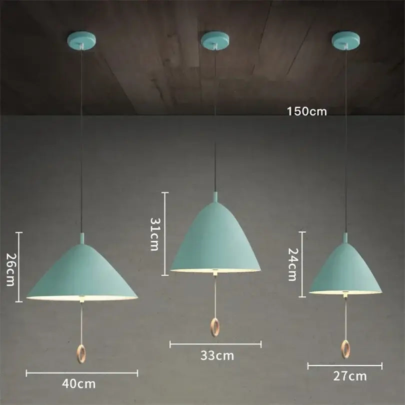 GobekUsa Designer Pendant Light for Dining Room & Bedroom, Pull Switch E27 Fixture, photo 5 of 10
