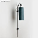 GobekUsa Modern Tube Sconce Lighting with Green/White Fabric Shade - 1 Light Living Room Lighting in Black/Gold