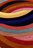 Modern Twin Rings Multicolor Hand Tufted 5x7 Wool Rug by The Rug Decor
