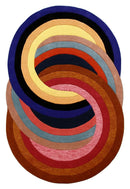 Modern Twin Rings Multicolor Hand Tufted 5x7 Wool Rug by The Rug Decor