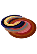 Modern Twin Rings Multicolor Hand Tufted 5x7 Wool Rug by The Rug Decor