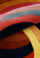 Modern Twin Rings Multicolor Hand Tufted 5x7 Wool Rug by The Rug Decor