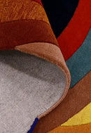 Modern Twin Rings Multicolor Hand Tufted 5x7 Wool Rug by The Rug Decor