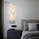 GobekUsa LED Wall Lamps Modern Minimalist Bedroom Living Room Lighting Black White