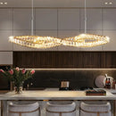 GobekUsa Gold Metal Crystal Pendant Light Luxury Dimmable LED Hanging Lamp