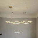 GobekUsa Gold Metal Crystal Pendant Light Luxury Dimmable LED Hanging Lamp