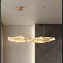 GobekUsa Gold Metal Crystal Pendant Light Luxury Dimmable LED Hanging Lamp