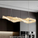 GobekUsa Gold Metal Crystal Pendant Light Luxury Dimmable LED Hanging Lamp