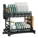 GobekUsa Kitchen Dish Drainer Rack with Chopstick Cage - Space Saver Counter Organizer