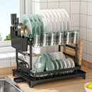 GobekUsa Kitchen Dish Drainer Rack with Chopstick Cage - Space Saver Counter Organizer