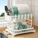 GobekUsa Kitchen Dish Drainer Rack with Chopstick Cage - Space Saver Counter Organizer