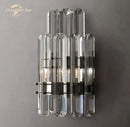 GobekUsa Crystal LED Wall Sconce Two Tiers Indoor Lighting for Bathroom Bedroom