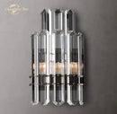 GobekUsa Crystal LED Wall Sconce Two Tiers Indoor Lighting for Bathroom Bedroom