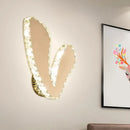 GobekUsa V-Shape Crystal Block LED Wall Sconce in Chrome - Minimalist Flush Mount Lamp with Warm/White Light
