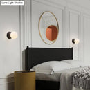 GobekUsa Modern Matte White Glass Mini Globe Sconce Lamp with 1 Bulb Wall Mount for Living Room in Black