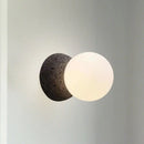 GobekUsa Modern Matte White Glass Mini Globe Sconce Lamp with 1 Bulb Wall Mount for Living Room in Black