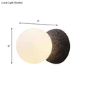 GobekUsa Modern Matte White Glass Mini Globe Sconce Lamp with 1 Bulb Wall Mount for Living Room in Black
