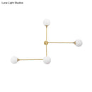 GobekUsa Modern Wall Lamp with Crossed Lines, Glass Shade, Black/Gold Finish - 2/4 Lights