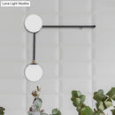 GobekUsa Modern Wall Lamp with Crossed Lines, Glass Shade, Black/Gold Finish - 2/4 Lights