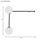 GobekUsa Modern Wall Lamp with Crossed Lines, Glass Shade, Black/Gold Finish - 2/4 Lights