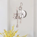 GobekUsa Modern Wall Mount Metal Candelabra Sconce Light with Crystal Drop (Silver/Gold)