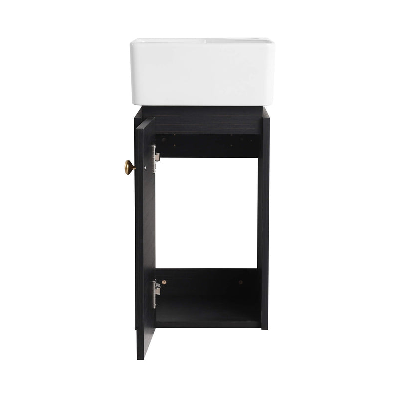 Nuvia Modern Wall-Mounted Bathroom Vanity With Ceramic Sink And Soft Close Door (SAK05214)