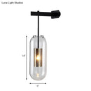GobekUsa Modern Wall Mounted Clear Glass Cylinder Sconce Light Fixture - 1 Light, Black/Gold