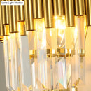 GobekUsa Modern Wall Mounted Gold Lamp: Tapered Design, Triangular Crystal Prism, 2 Lights for Living Room